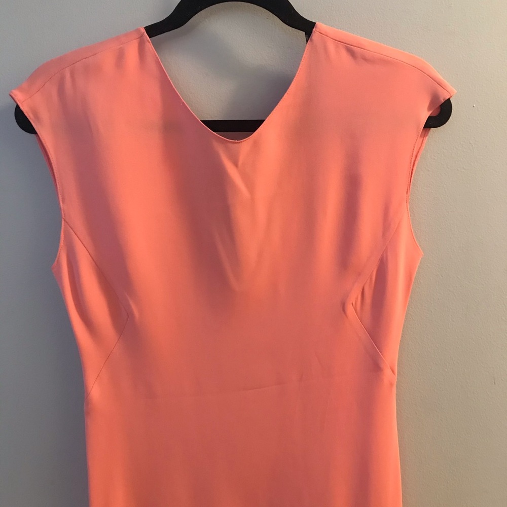 Zara Cap Sleeves Coral Midi Dress - Picture 9 of 9
